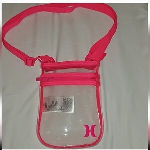 Hurley Clear Crossbody Stadium/Concert Bag, Color-Hper Pink